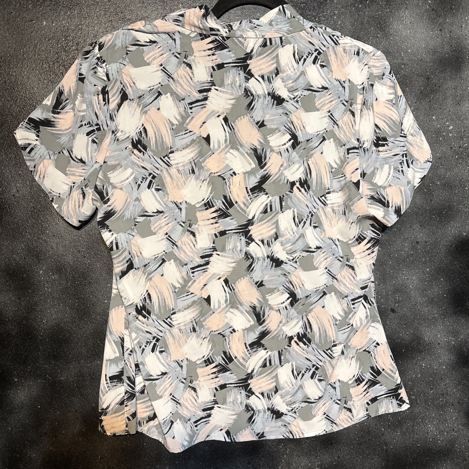 Calvin Klein Top Womens Size L Abstract Short Sleeve Blouse Top Casual Summer