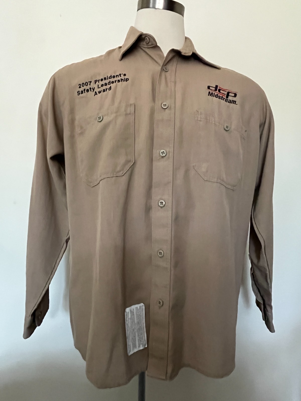 Bulwark Mens Shirt Size XL Excel FR Flame Resistant Beige 4.8 ATPV – DCP Logo