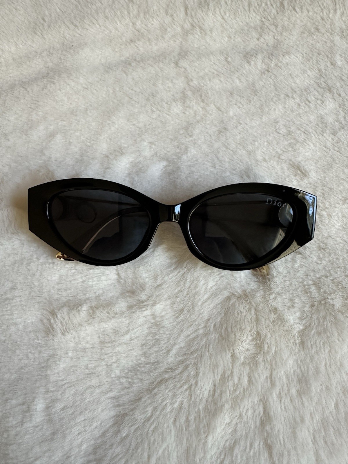 Dior Women’s Cat Eye Sunglasses Black Plastic Frame Black Tinted Lenses