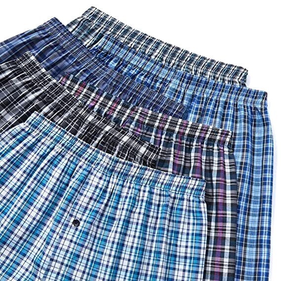 3-12 Pcs For Mens Boxer Shorts Underwear Trunk Plaid Classic Cotton Size M-2XL