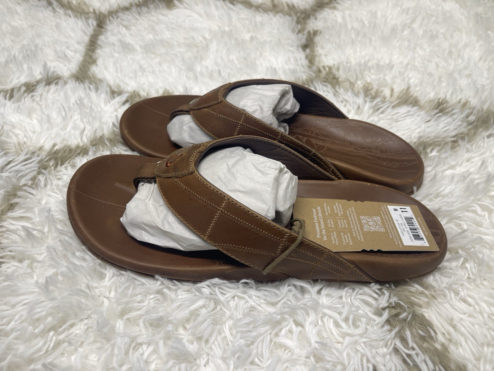 *NWT*Olukai Men’s Size 11 Hokule’a Kia Flip Flop Beach Outdoor Sandals -Tan $140