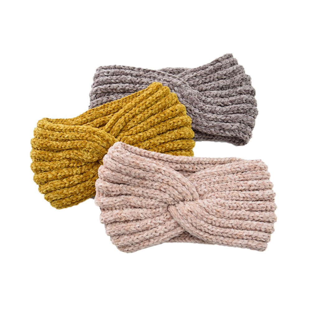 Women Winter Knitted Crochet Knotted Wide Headband Ear Warmer HeadWrap Turban