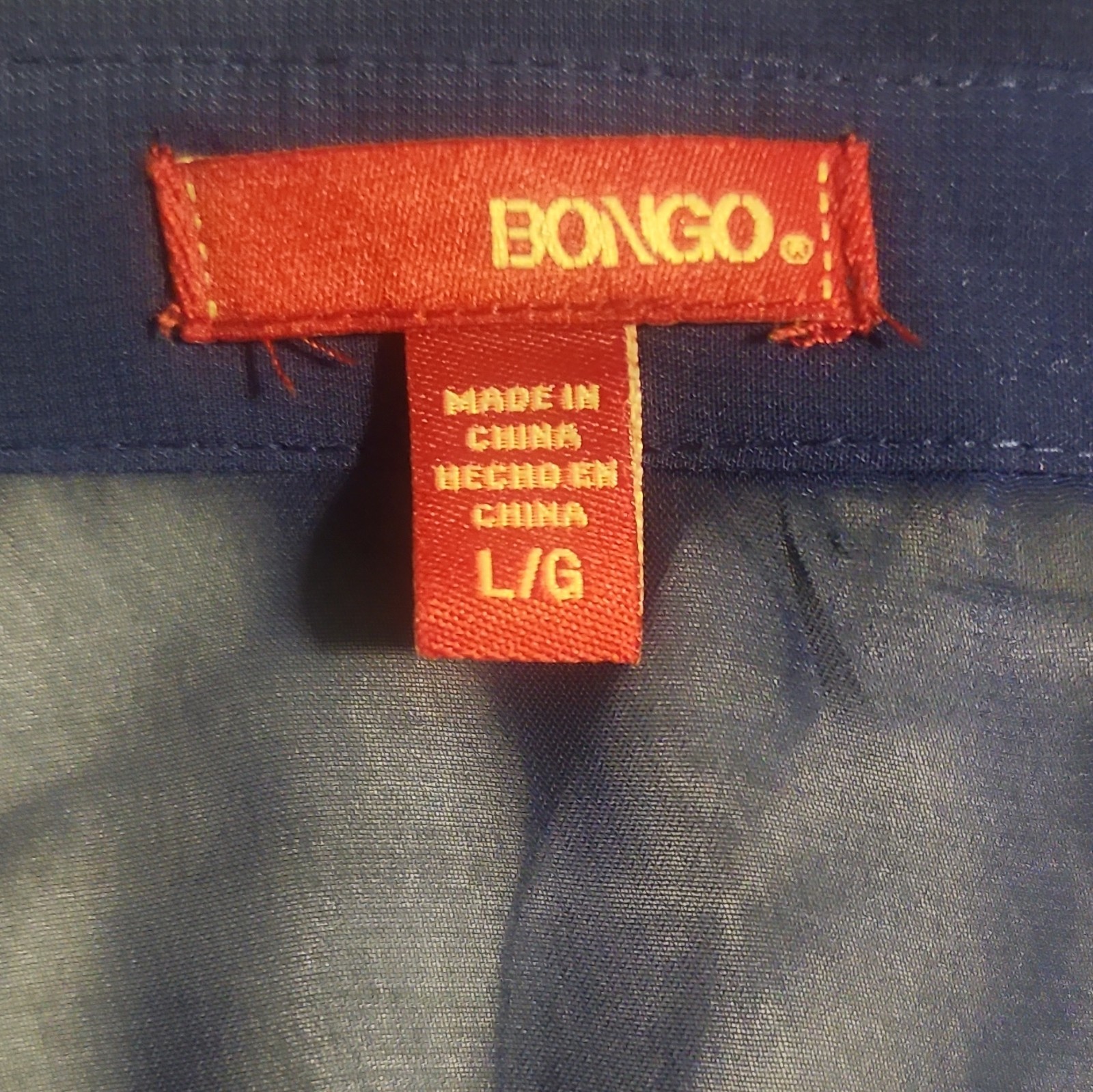 BONGO Women’s Blue Solid Sheer Lace Button-Up Collared 3/4 Sleeve Blouse L/G