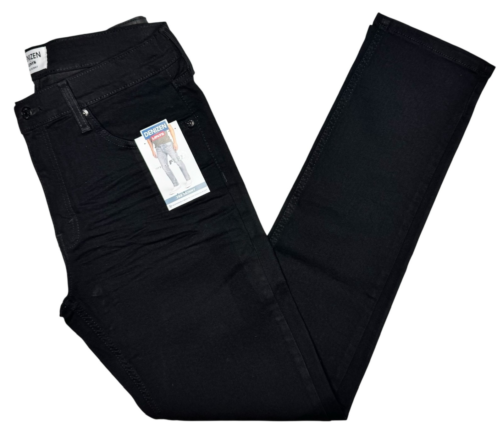 Denizen From Levi’s #11763 NEW Men’s Black Flex Stretch 288 Skinny Jeans