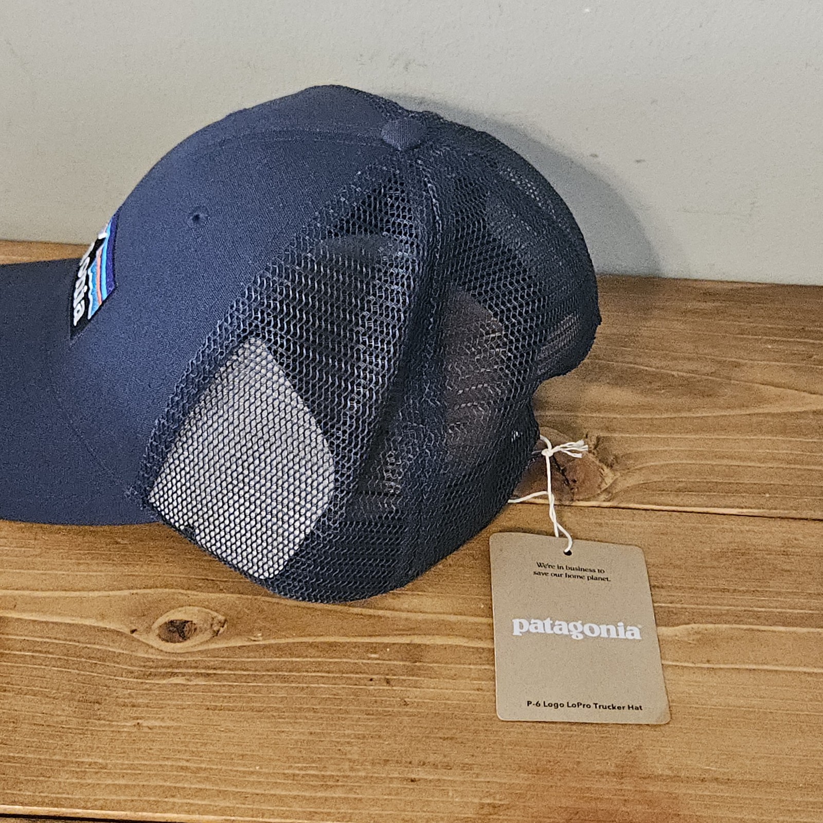 NEW Patagonia P-6 Logo LoPro Trucker Hat Navy Blue