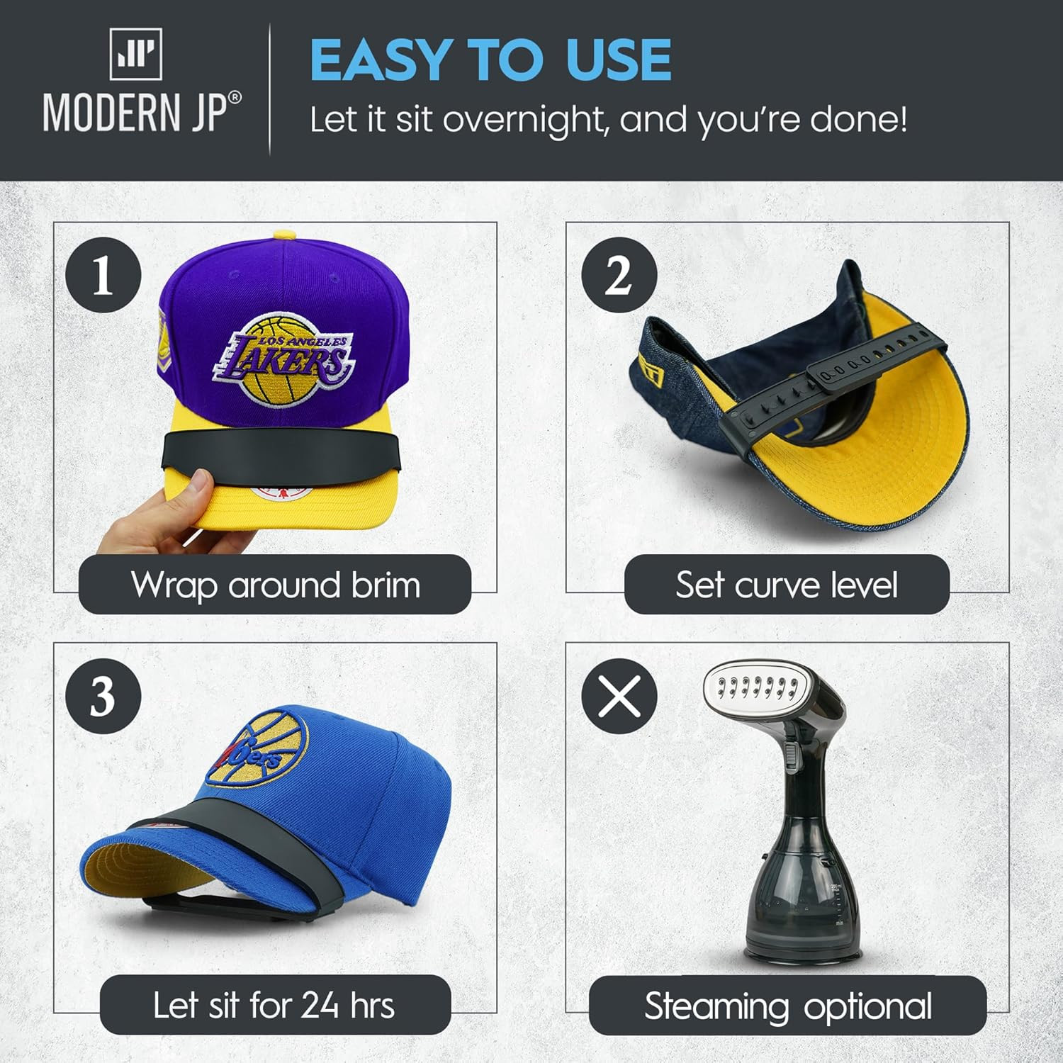 Modern JP Hat Brim Bender (1 PC) – Perfect Curve Band, Steaming Optional Hat Sha