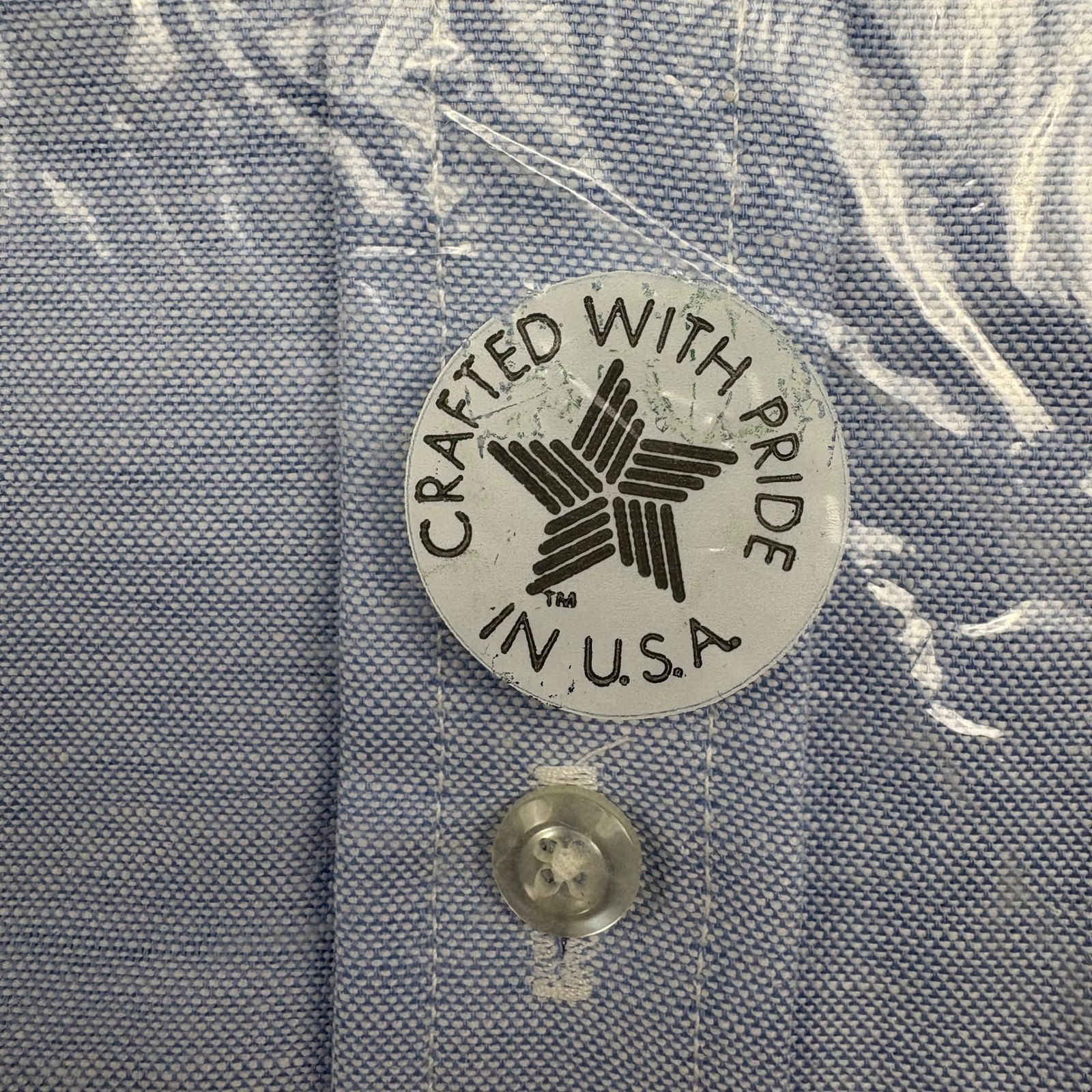 Anthonys Nofade Mens 17 Short Sleeves Natural Blend Oxford Dress Shirt NWT Blue