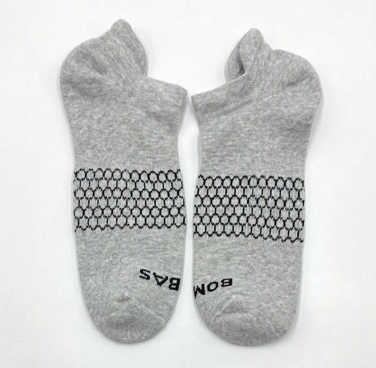 3 Pairs Men’s Marl Honeycomb Cushion Ankle Socks Size Large 9.5-13 Grey BOMBAS