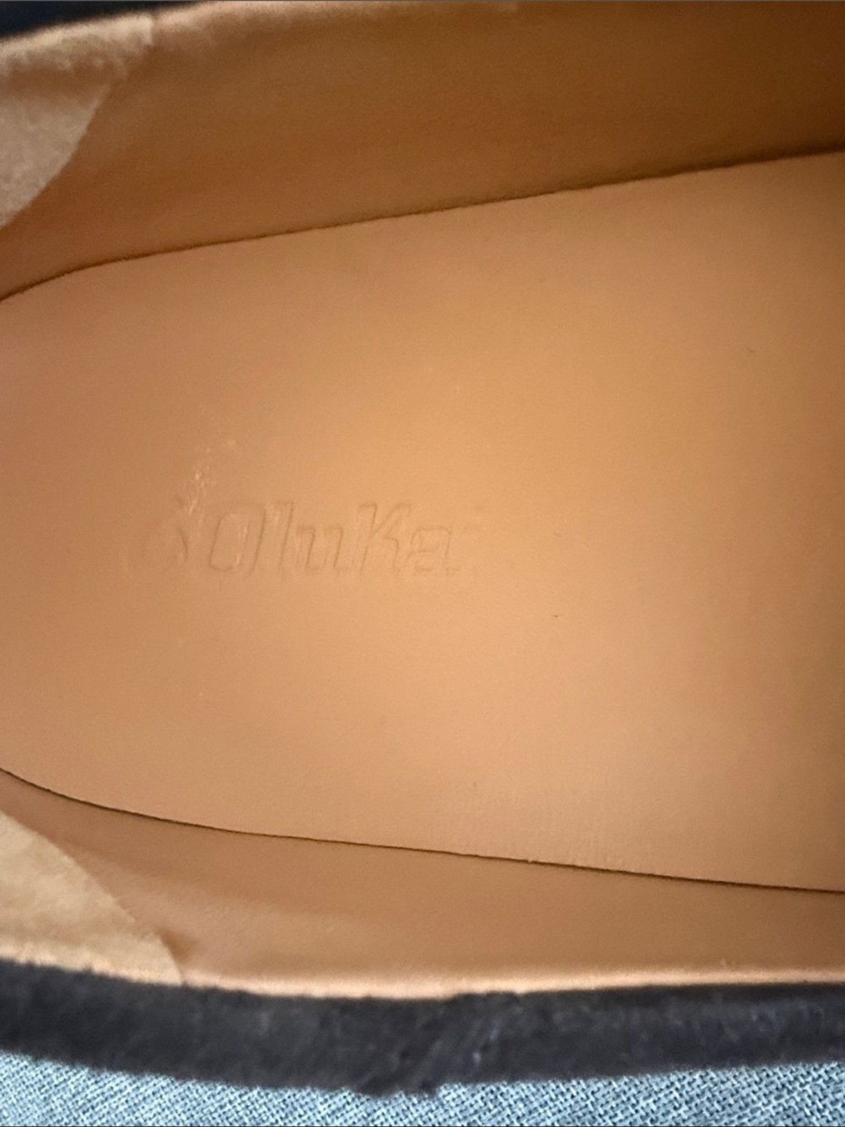 OluKai Dark Brown Suede Slip-On Loafers with Cream Sole