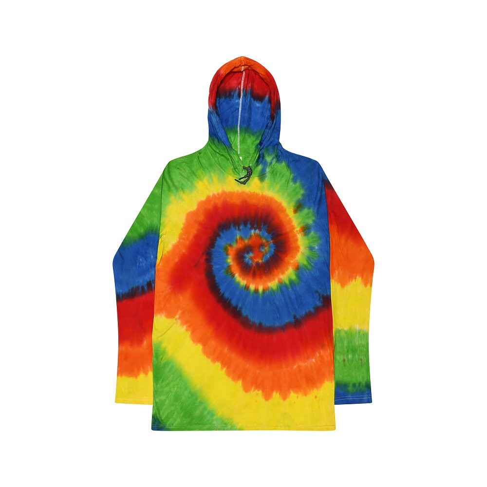 Tie Dye Long Sleeve Hoodie Multicolor Adult S M L XL 2XL 3XL 100% Cotton