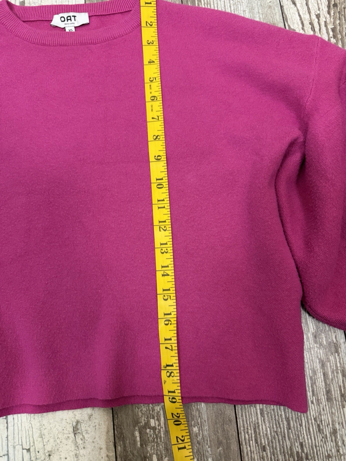 OAT New York Women’s Pink Knit Crewneck Balloon Sleeve Pullover Sweater XS