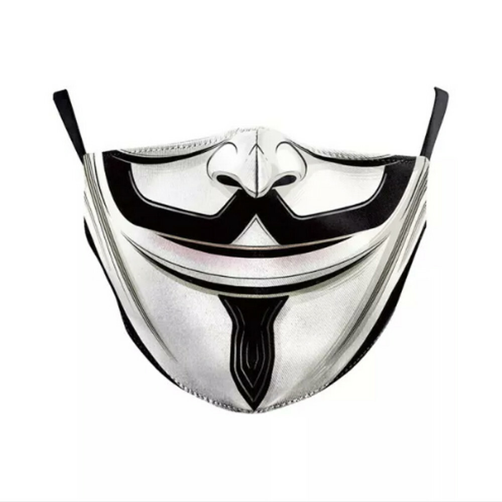 Anonymous Vendetta 3D Face Mask Washable Adjustable Funny Masquerade Hackers