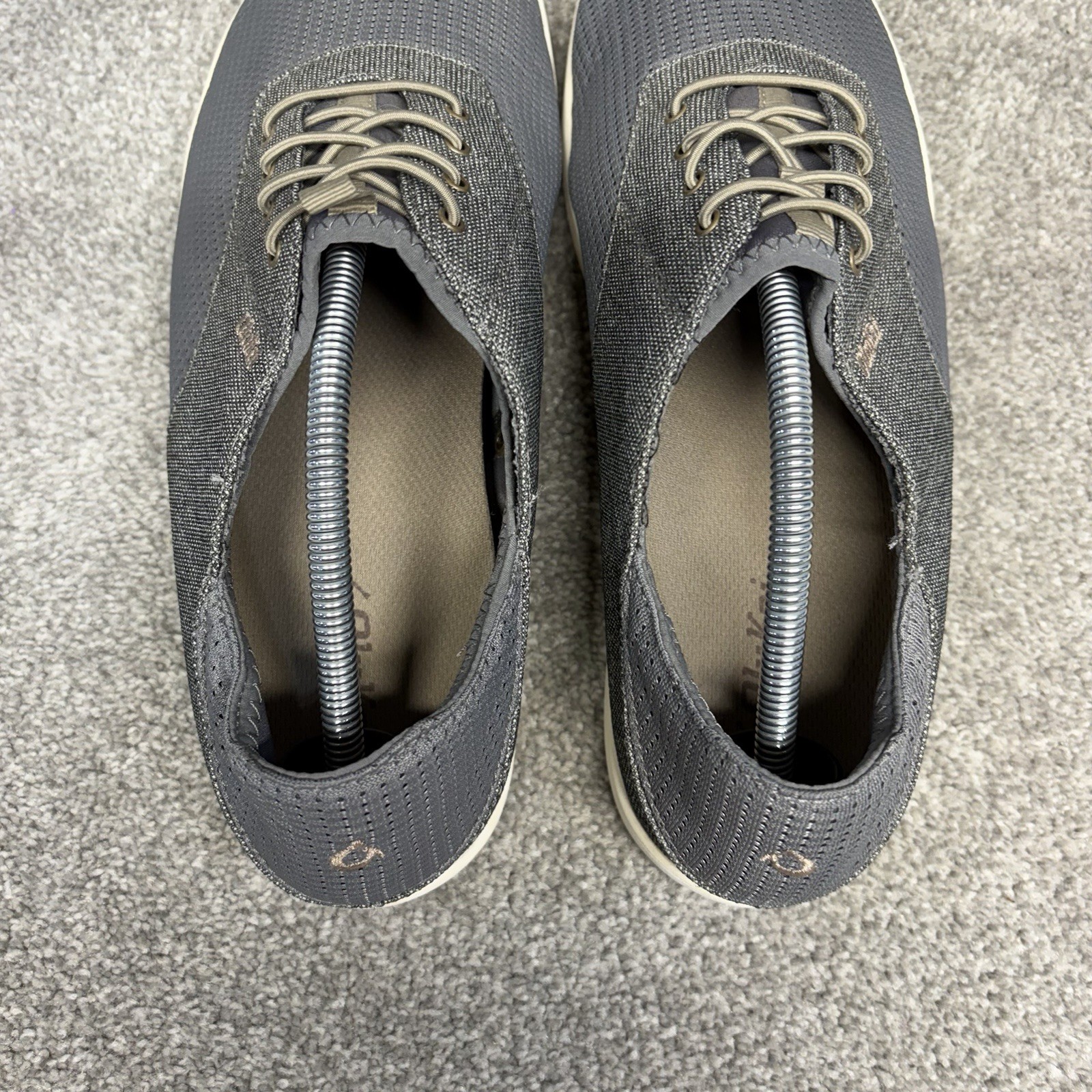 Olukai Nohea Moku Men’s Size 12 Grey White Casual Shoes Slip On Comfort Outdoors