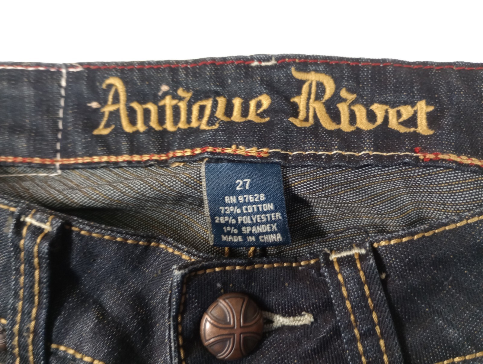 Antique Rivet Women’s Jean Size 27 Embellished Dark Wash Straight Leg