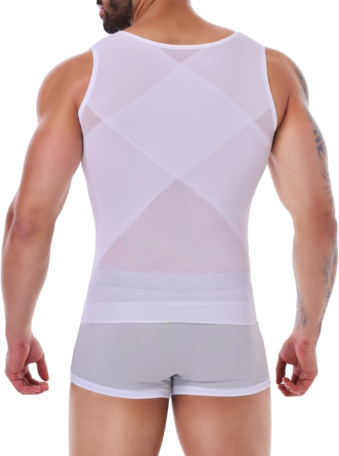 Men Slimming Body Shaper Tank Top Abdomen Gynomastica Compression Vest Shirt Gym