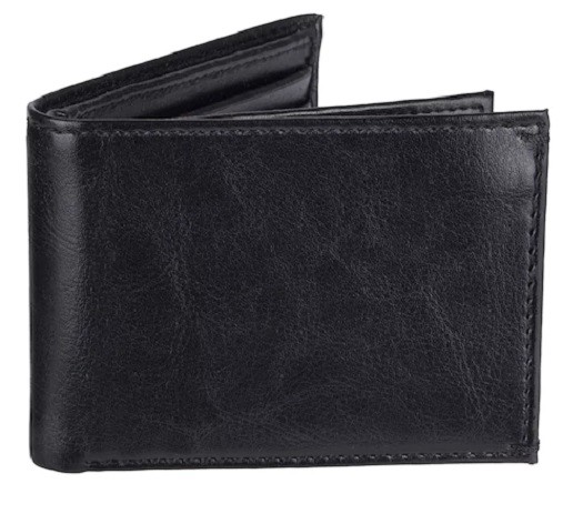 CROFT & BARROW BLACK LEATHER X-CAPACITY SLIM FOLD WALLET NEW IN BOX WITH TAGS