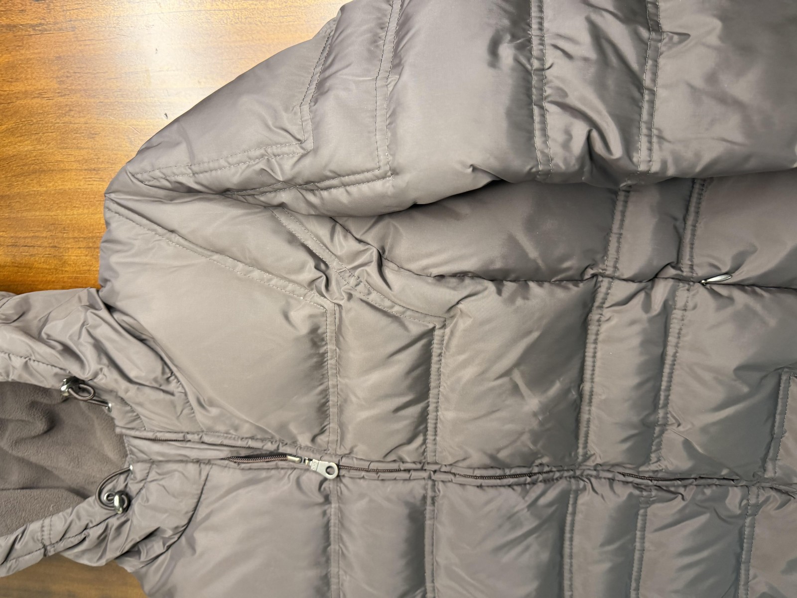 Utex Jacket Womens Small Gray Hooded Puffer Quilted Fleece Lined Winter Coat