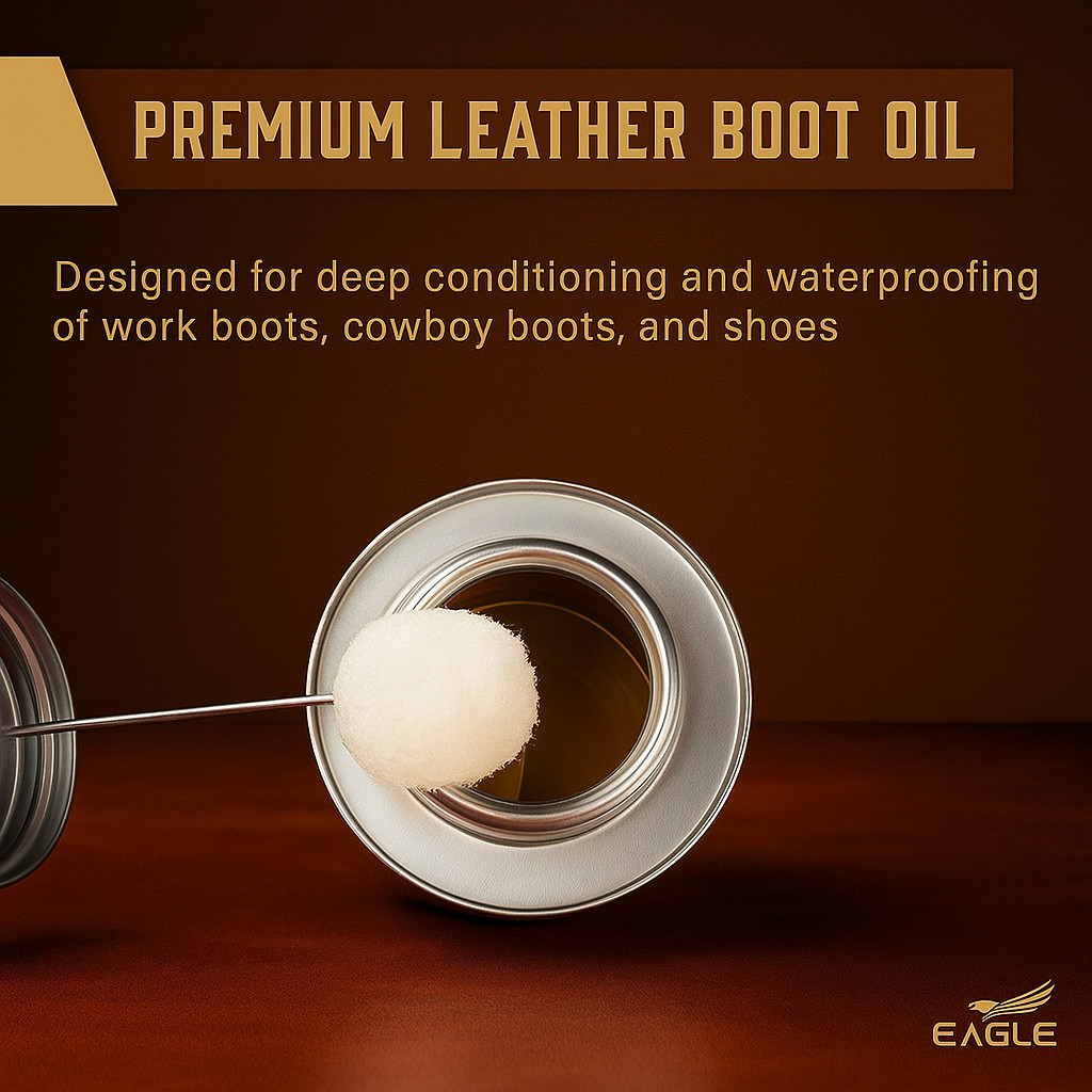 Leather Boot Oil 8.45 oz Conditioner with Cloth and Applicator for Boots Shoes