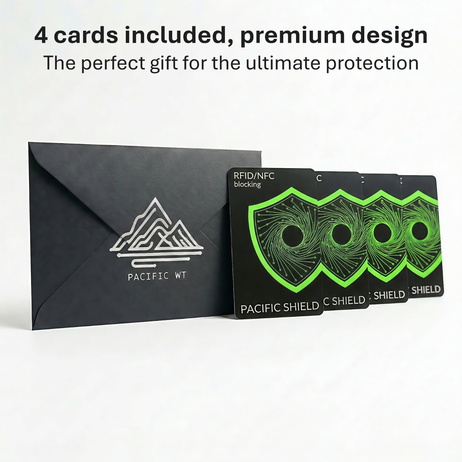 RFID Blocking Card (4 Pack) Identity Protection Wallet Credit Cards Debit ID NFC