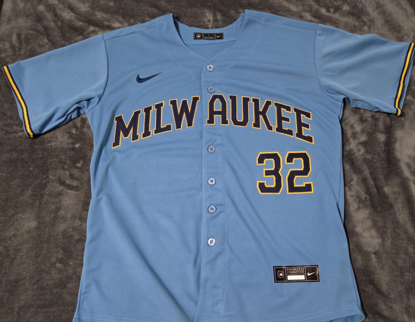 Fast Free Shipping XXXL 3X Jacob Misiorowski Milwaukee Brewers Stitched Jersey
