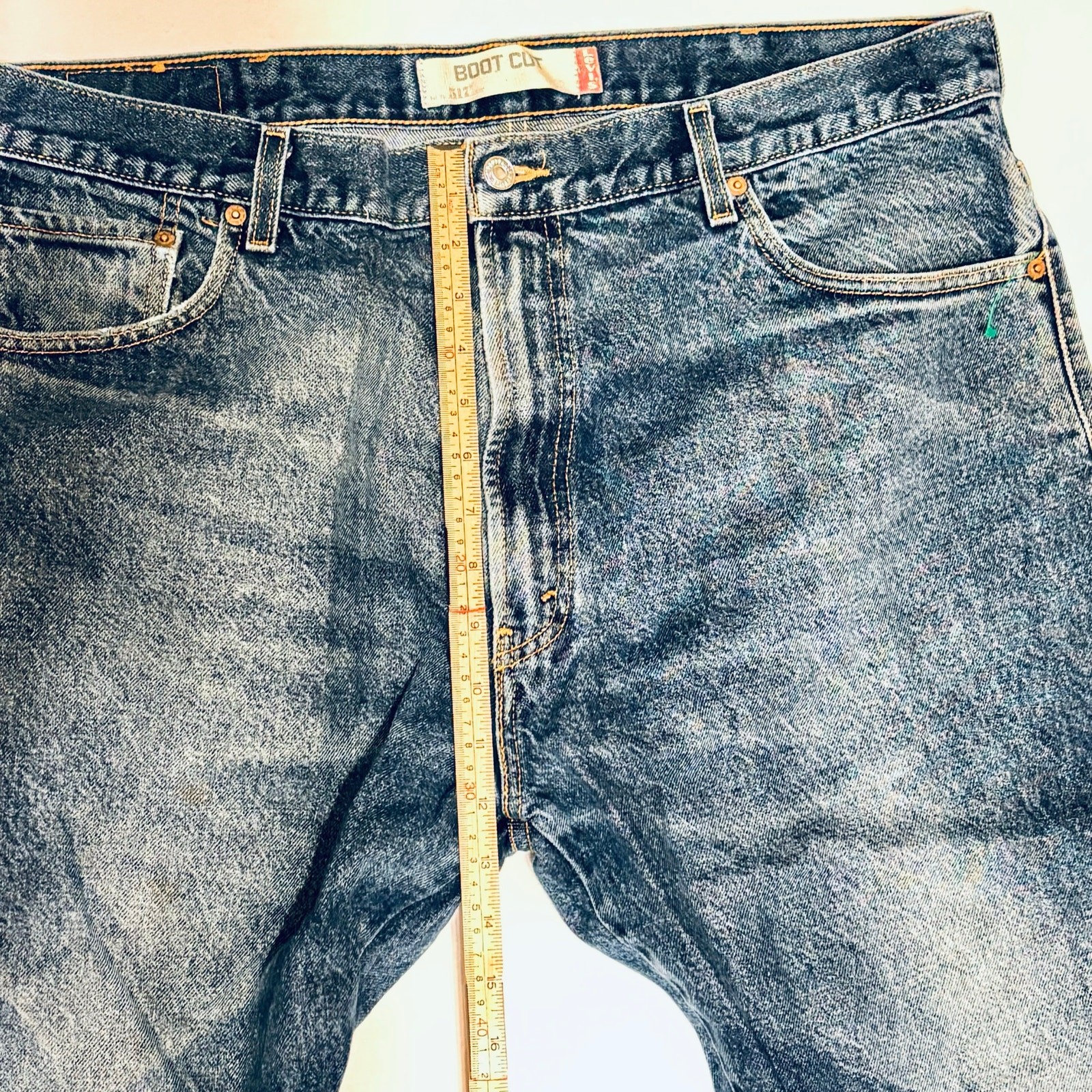 Levi’s 517 boot cut men’s blue washed wide leg jeans pants sz 40X34