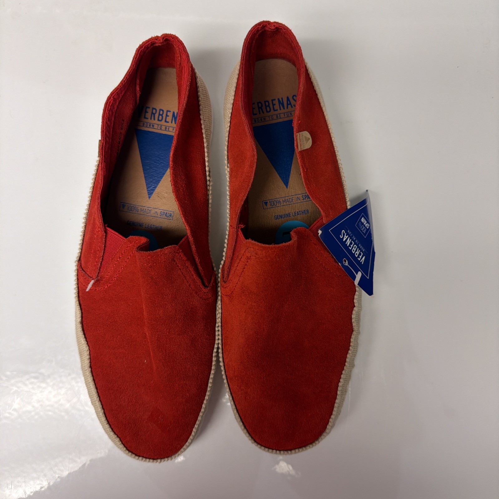 Verbenas Women’s Size 7.5 Red Suede Made in Spain New Espadrilles Flats