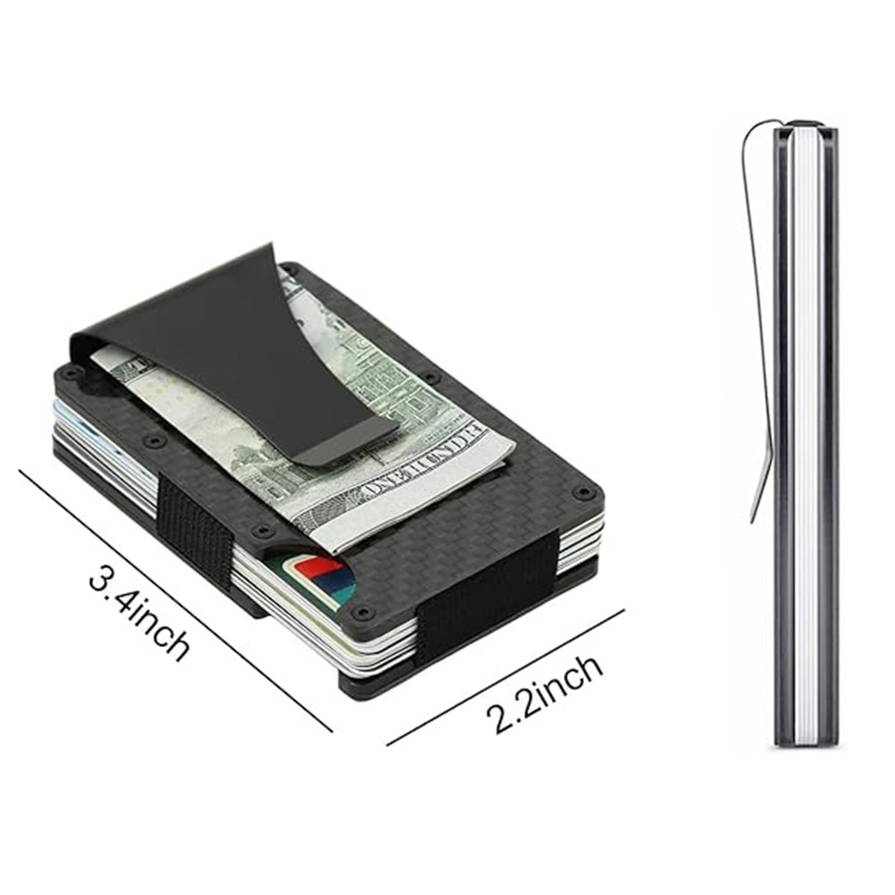ST Men’s RFID Blocking Slim Wallet Carbon Fiber Money Clip & Card Holder