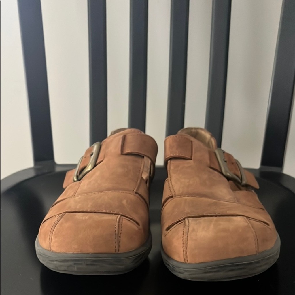 Naot Theresia Fits Brown Leather Sandals with Ankle Straps Sz 6