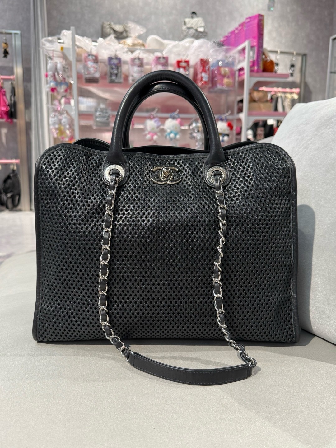 Chanel Pre-Owned Authentic Tote Black 33.5/28/16.5 Silver