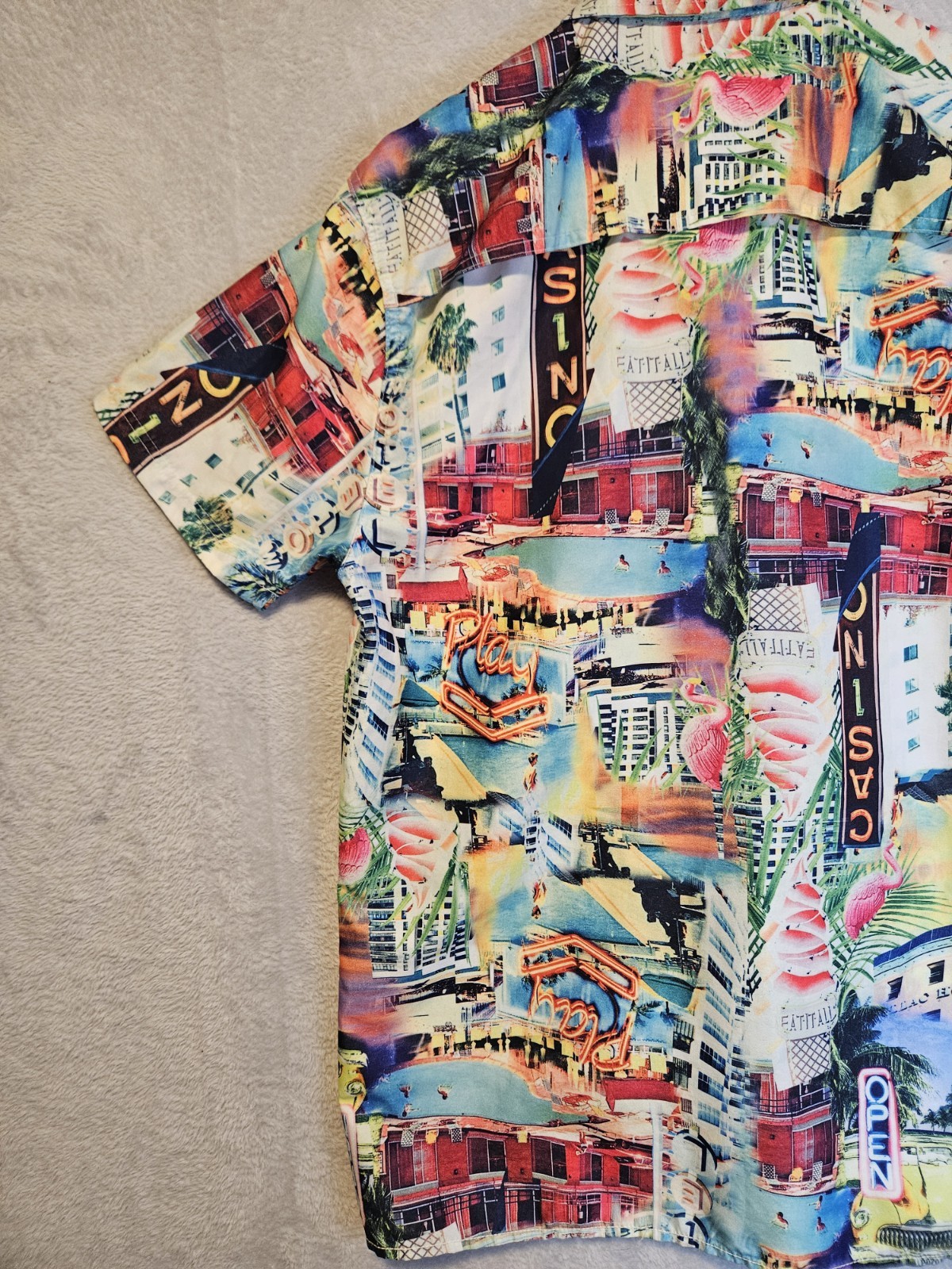 Surf Society Men’s Shirt Sz XL Button-Down Coastal Tropical Casual Fishing Beach