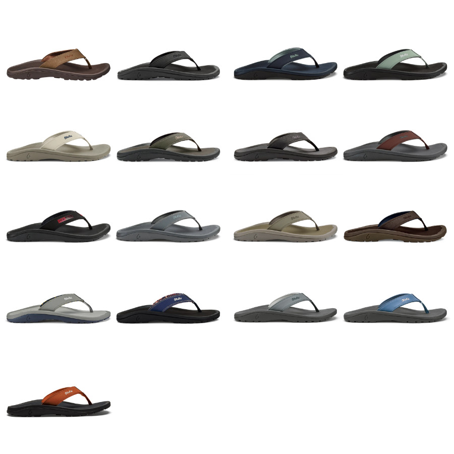 Olukai ‘Ohana Men’s Best Selling Beach Sandals Ash / Rock New Authentic
