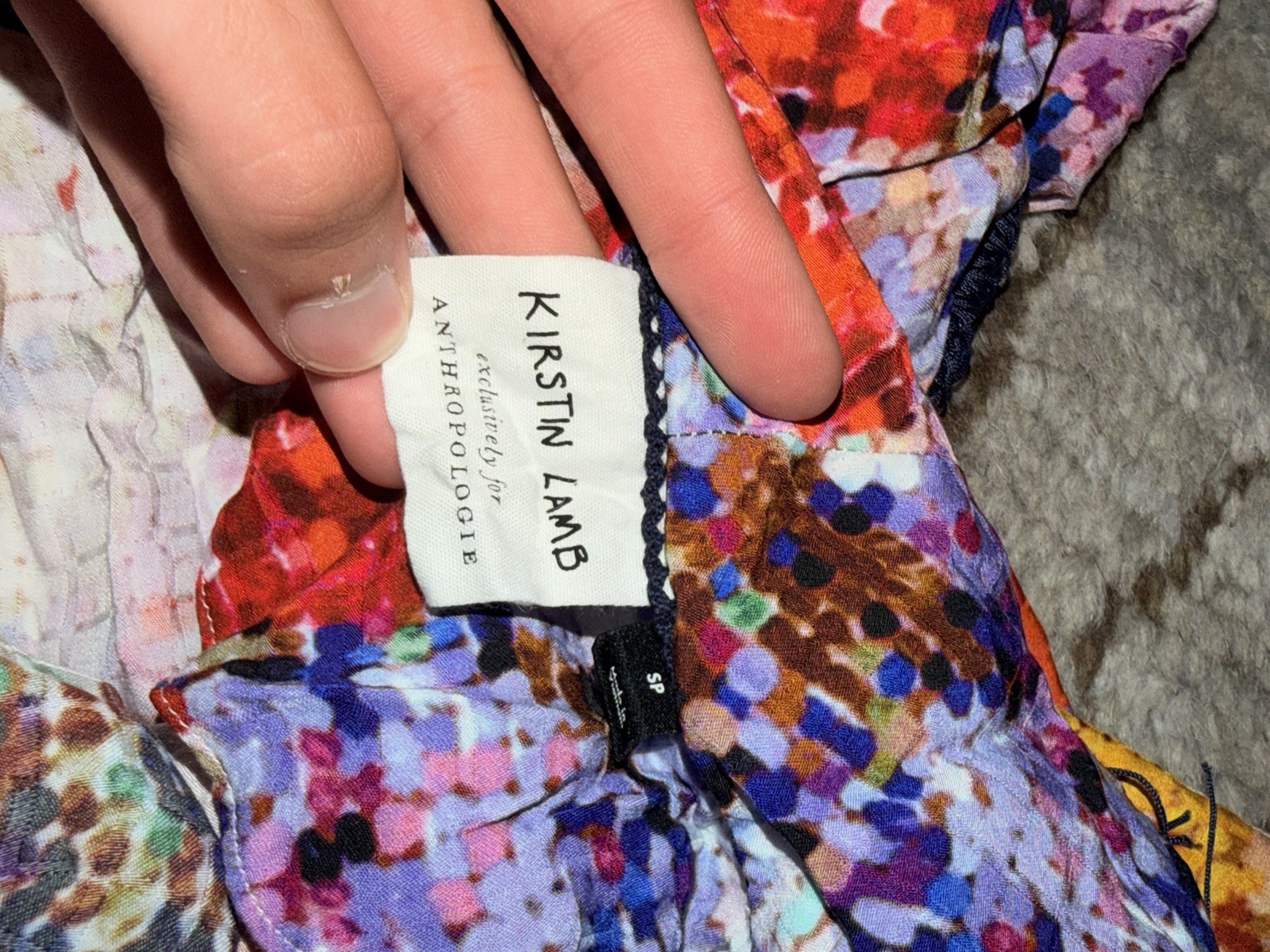 Anthropologie Kirstin Lamb Painterly Fringed Robe SZ SMALL PETITES