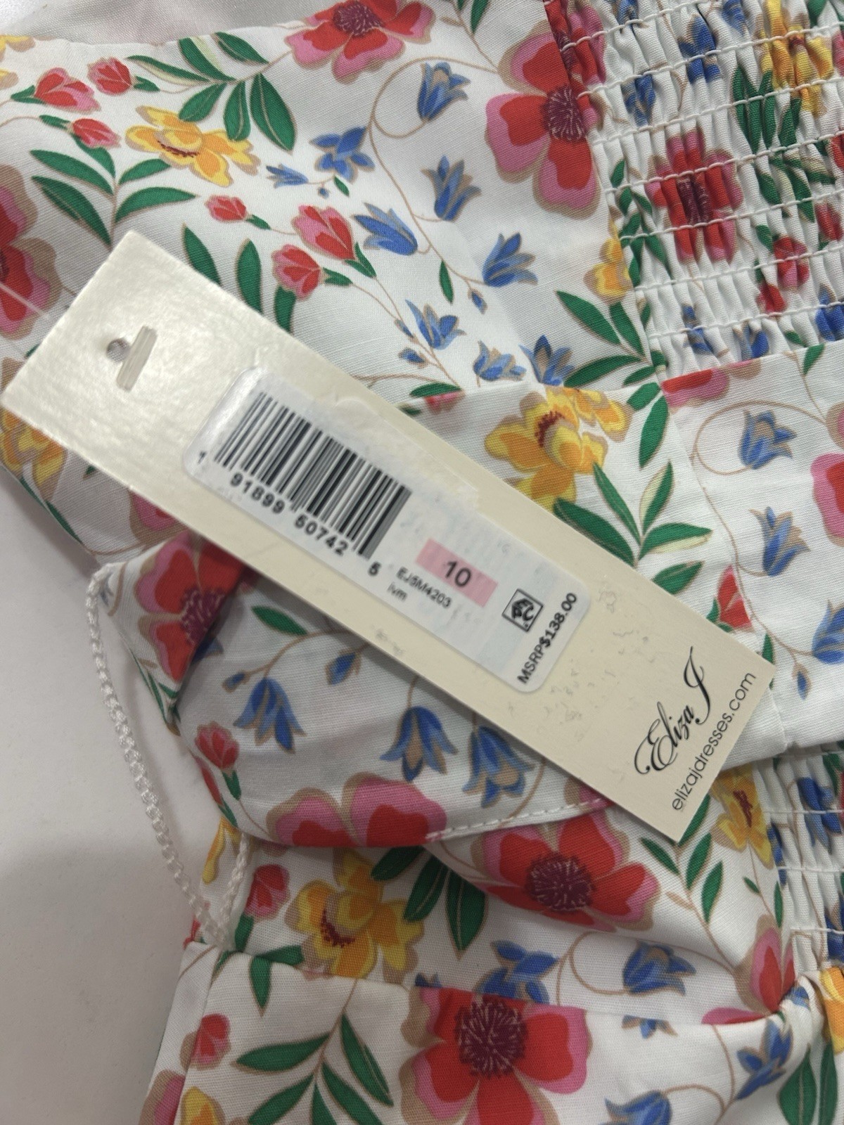 NWT Eliza J Floral Dress Size 10 Knee Length Square Neck Ruffle Tiered Bow Party
