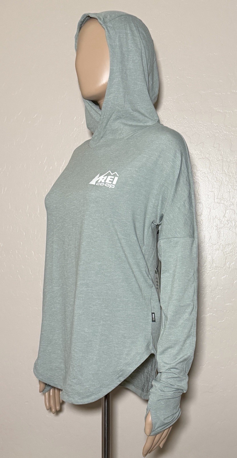 REI Co-op Womens Small Sahara Shade Hoodie Sea Olive Green Hike Active Top