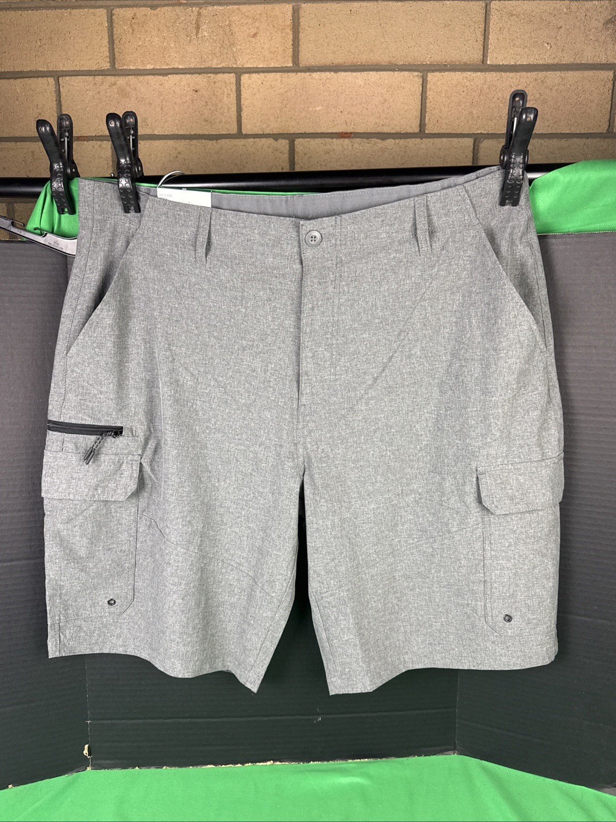 Iron Co. Men’s Stretch Hybrid Cargo Shorts Size 40 Grey