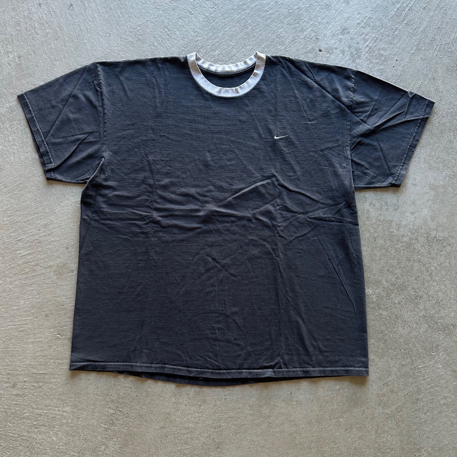Vintage 90s Nike Shirt Size XXL Faded Black Gray Two Tone Embroidered Swoosh
