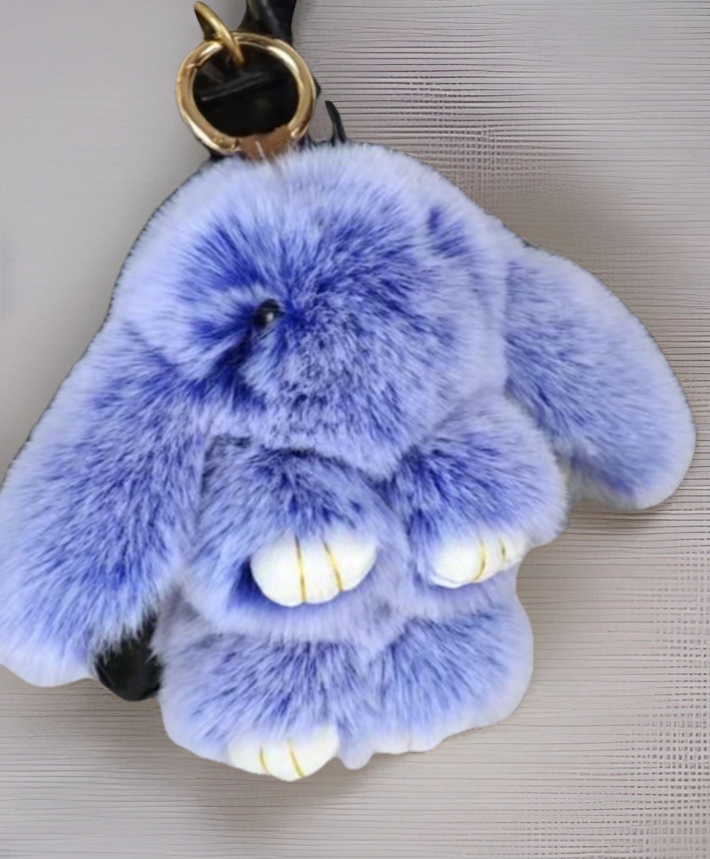 Blue Lavender Bunny Lulu Keychain Bag Charm Fluffy Faux Fur 6” + Dustbag