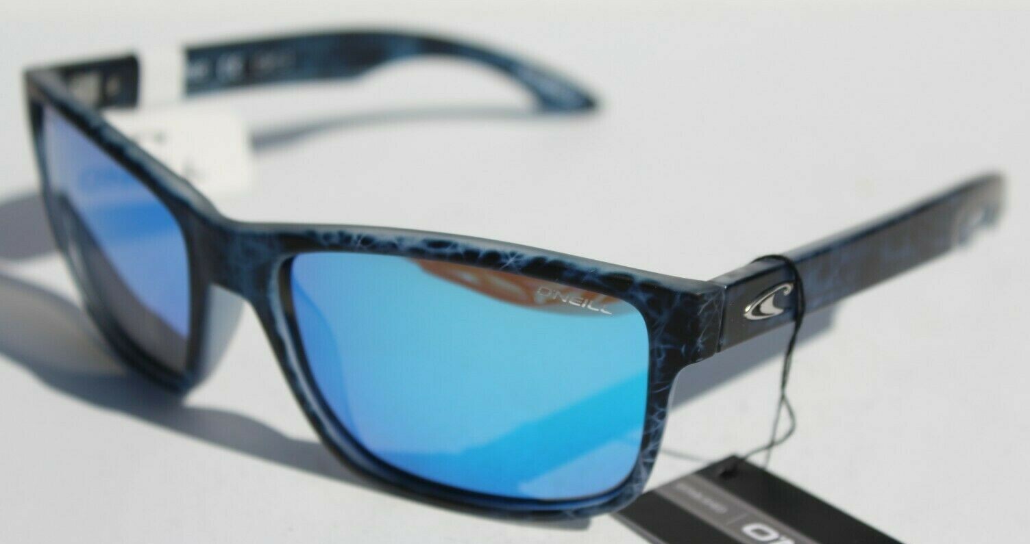 O’NEILL Anso POLARIZED Sunglasses Crystal Liquid/Blue Mirror Surf/Beach NEW