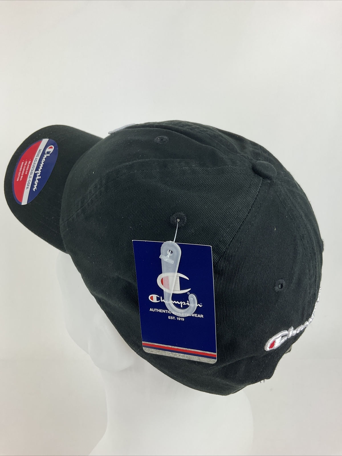 Champion hat cap “C” Logo Embroidered Black Adjustable One Size black