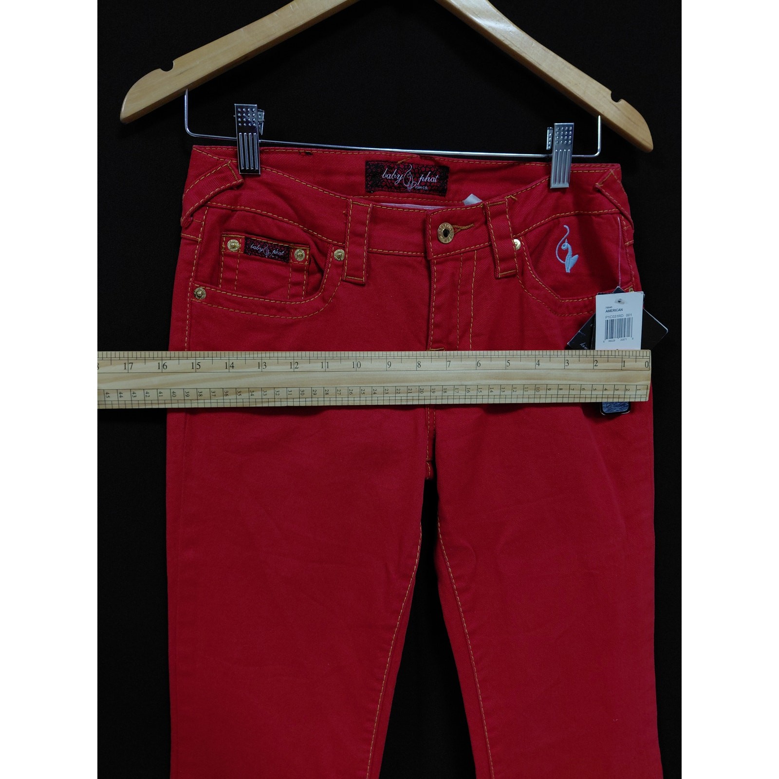 NWT Baby Phat Stretch Red Jeans Mid (10-12 in) Regular Denim Women Size 5