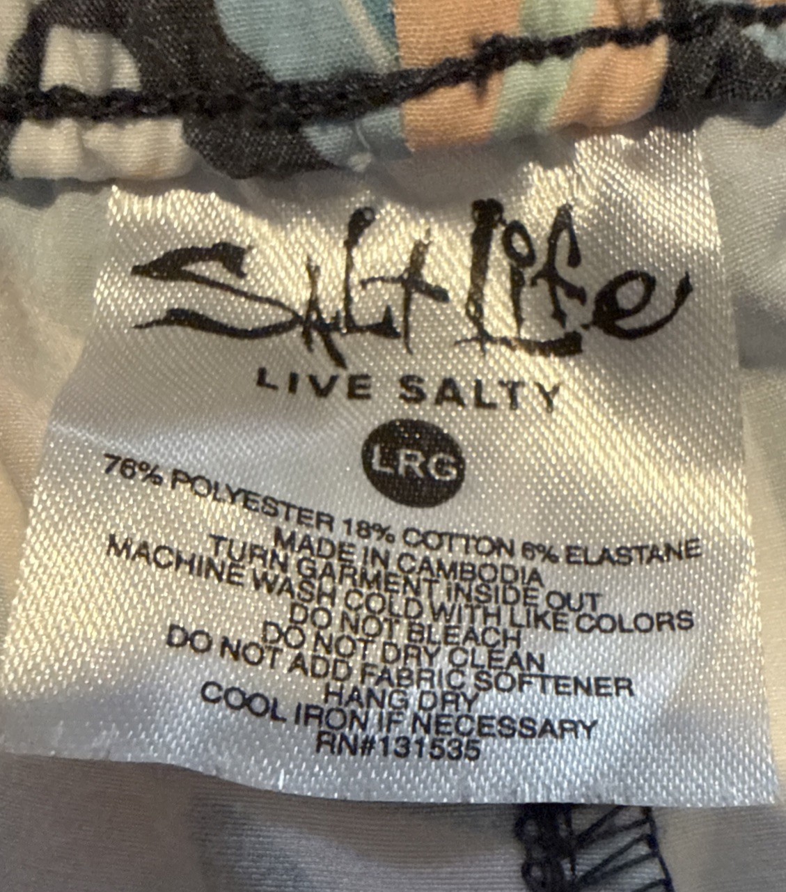 Salt Life Women’s Shorts Floral Palm Design Size Large