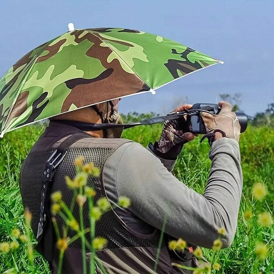 Umbrella Cap Suitable for Camping Fishing Elastic Headband UV Safe Umbrella Cap