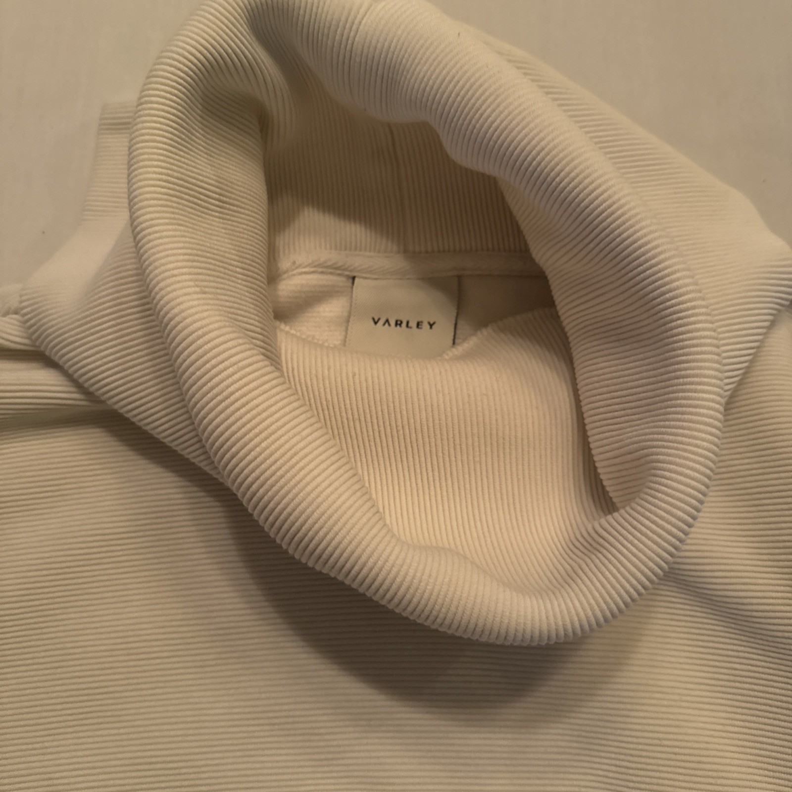 Varley Milton Sweat Pullover Sweater Ribbed White Cowl Neck Women’s XS