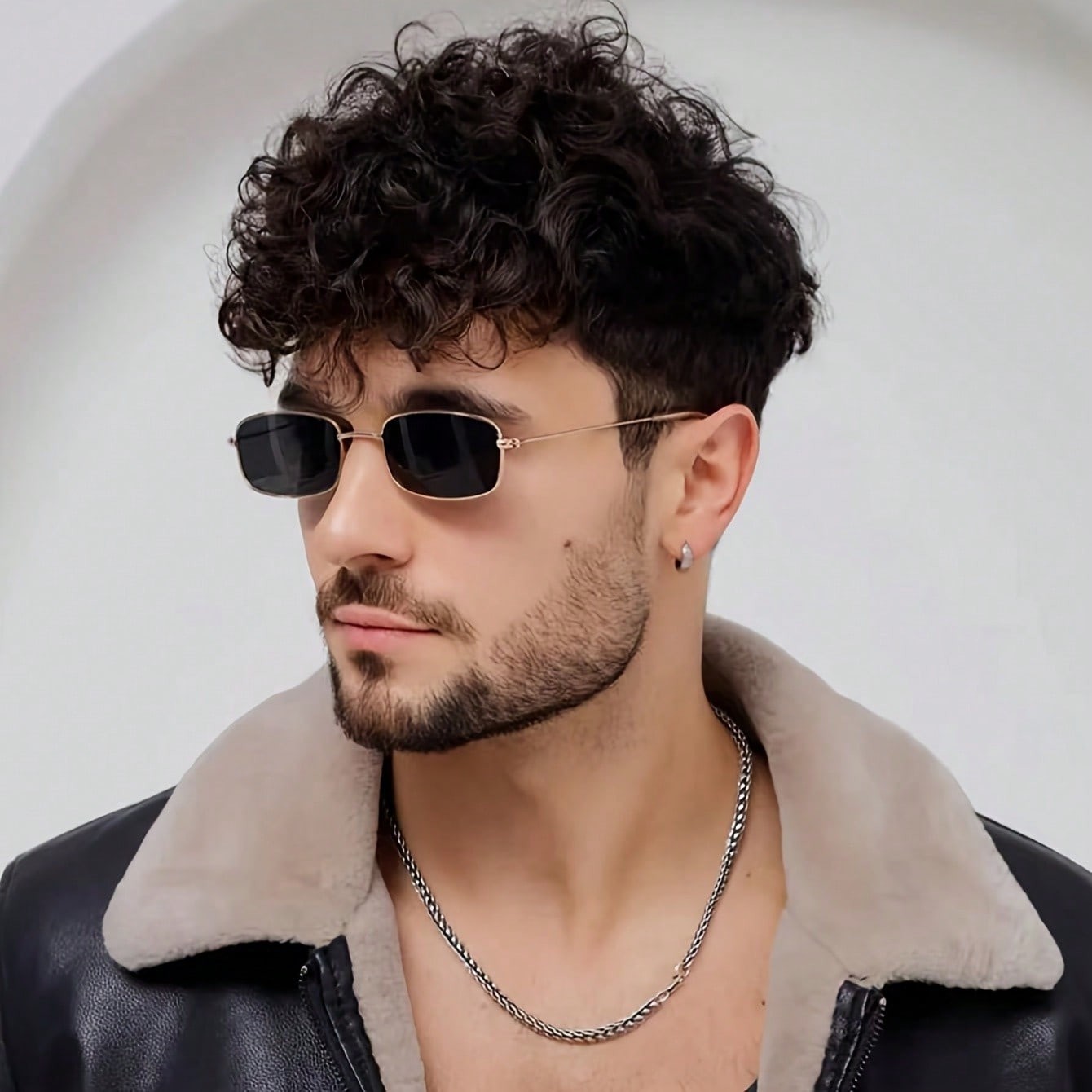 Men’s Metal Square Small Frame Glasses | Retro Minimalist Fashion Eyewear Pair