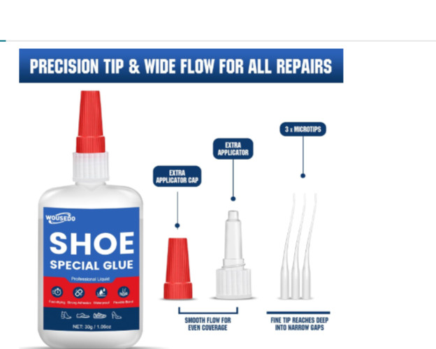 Shoe Glue 30g – Quick Dry Strong Adhesive for Shoe Repair, Boots, Sneakers, Heel
