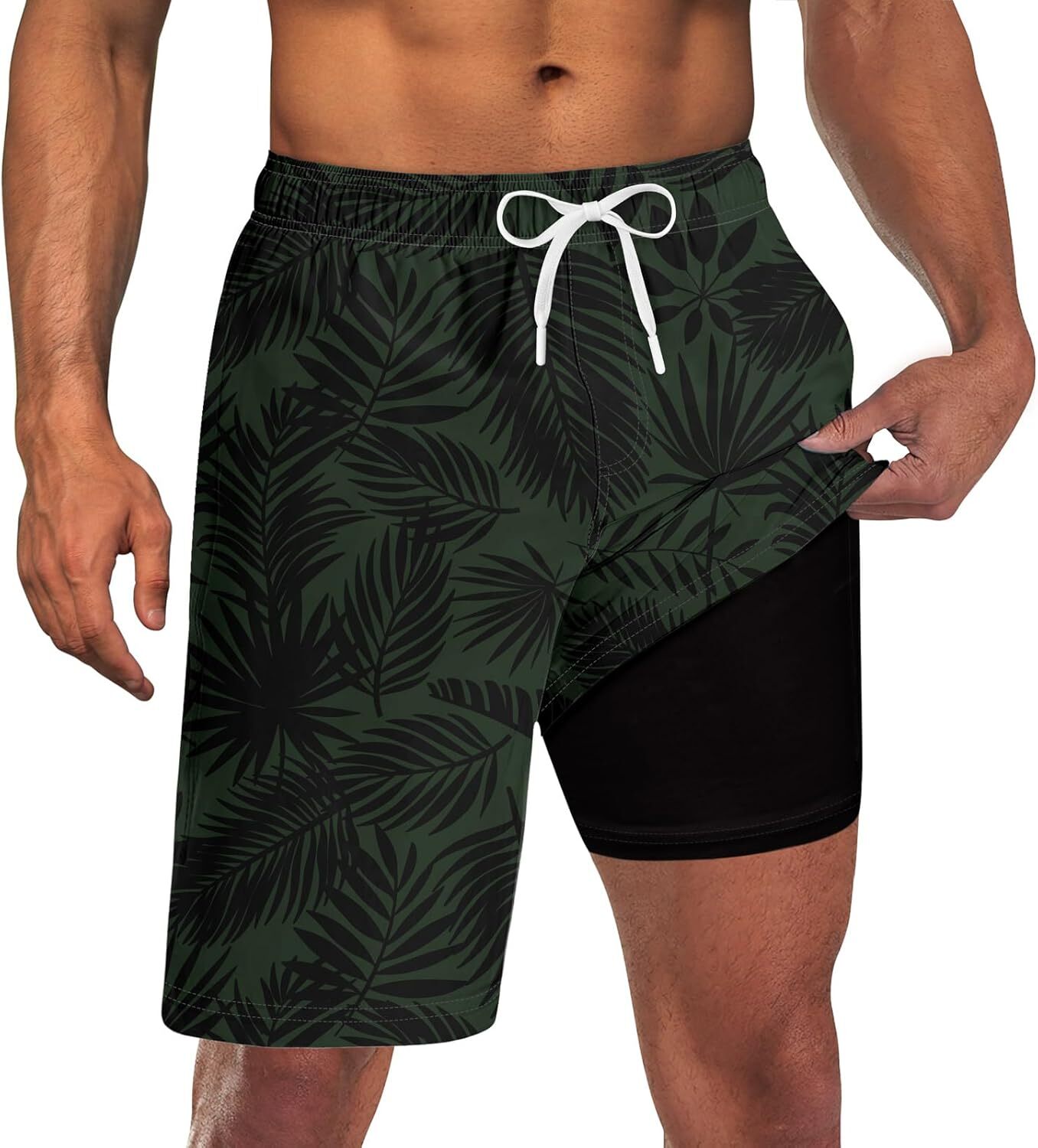 Mens Swim Trunks Quick Dry Compression Liner Pockets 9” Inseam M-3XL UPF 50+