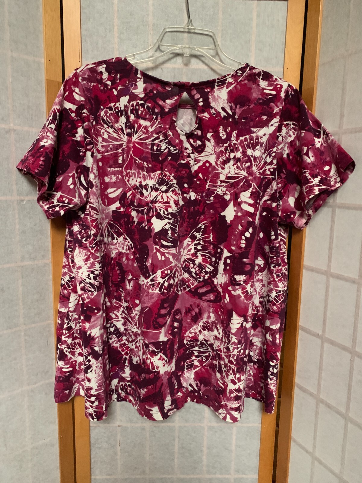 Women’s “Roman’s” Red Floral 100% Cotton Short Sleeve Top Sz 18/20