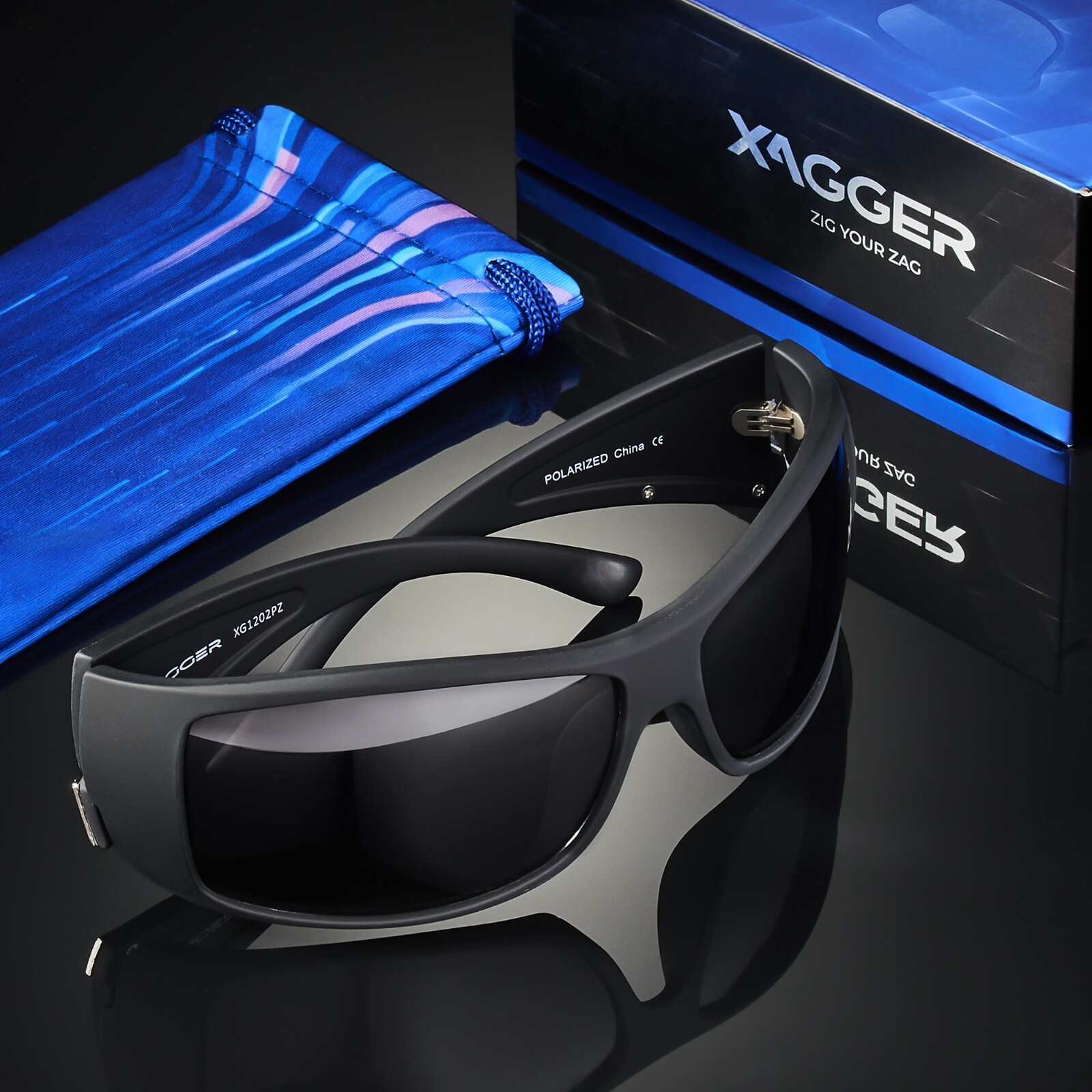 Xagger Polarized Wrap Around Sport Sunglasses Men Women Running Driving Fishing