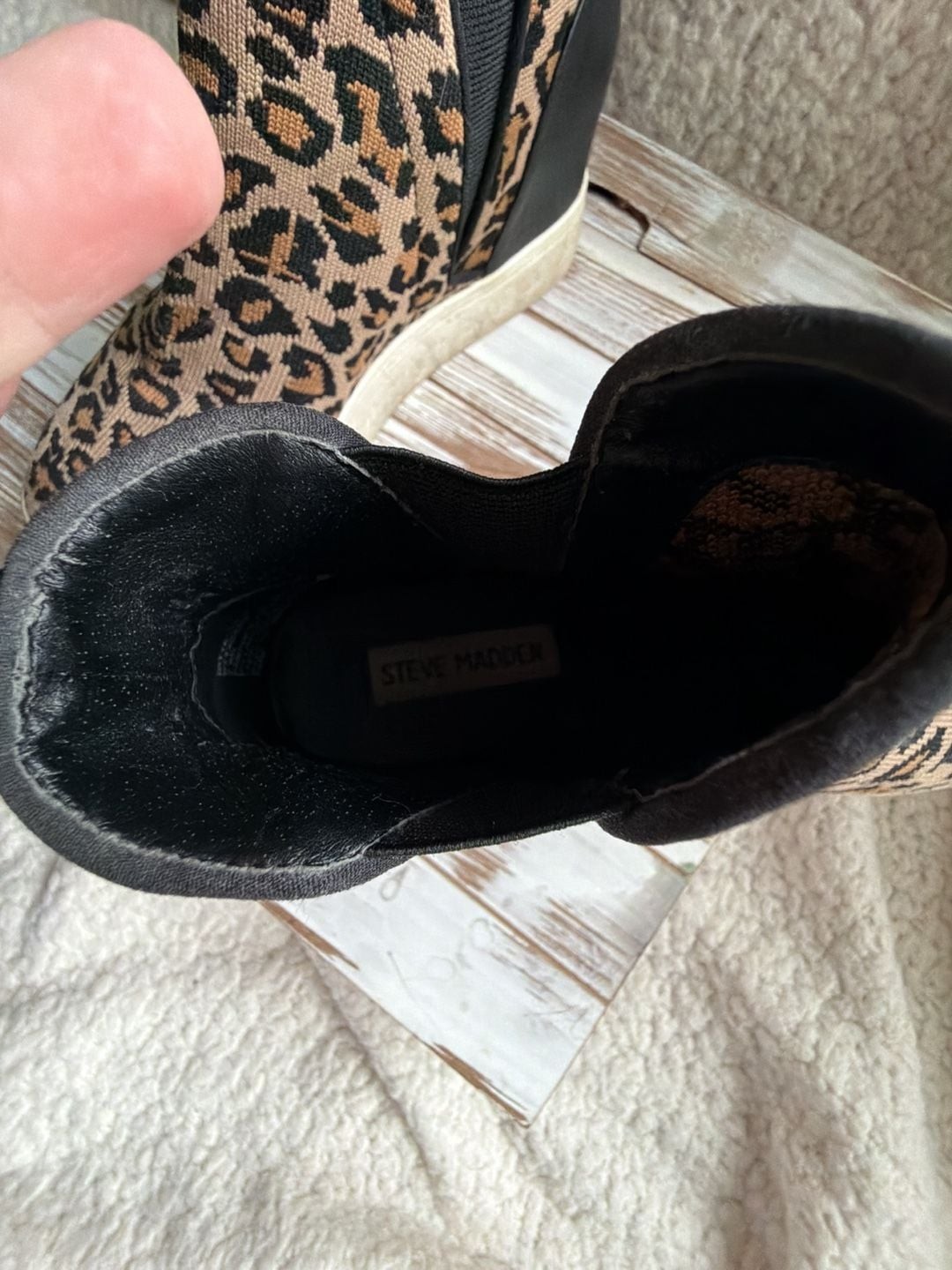 Steve Madden Ditta Leopard Print Wedge Sneakers