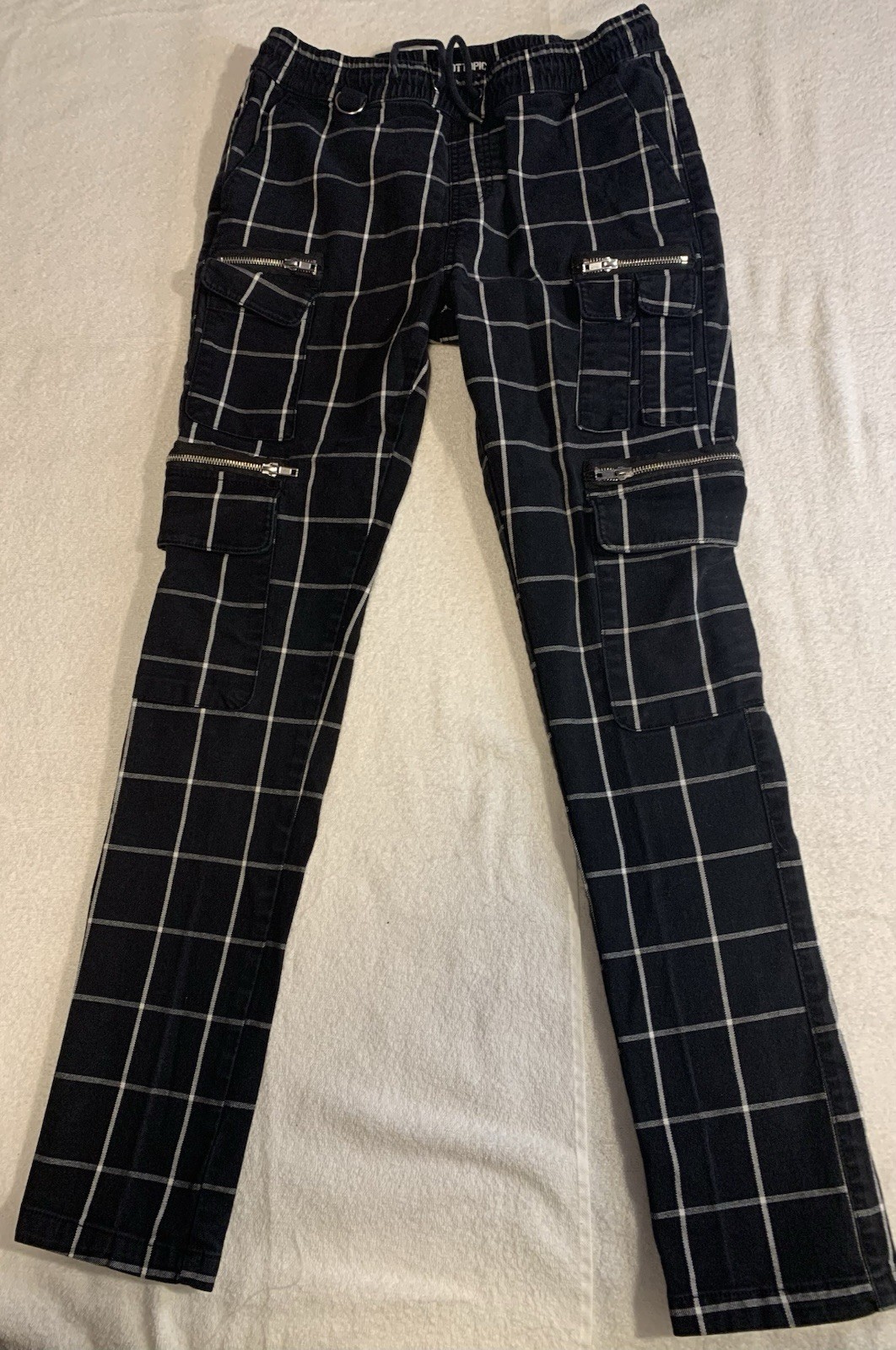 HOTTOPIC Black /white Checker 5 Pocket Pant